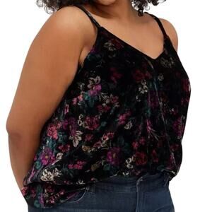 NWOT Torrid Sofia Velvet Swing Cami Dark Romantic Floral Tank Fairy Grunge Size1